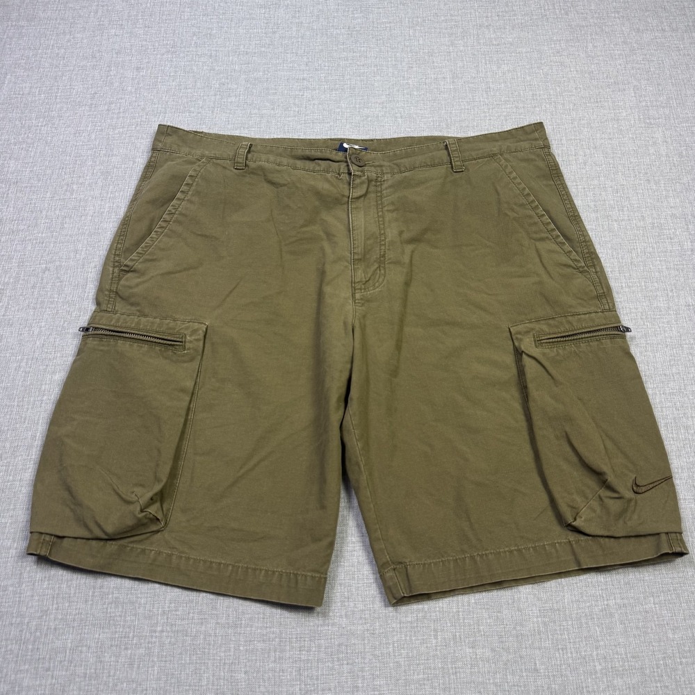 Nike Ripstop Cargo Shorts Mens 36 Army Green 11" Inseam Cotton Polyester Utility